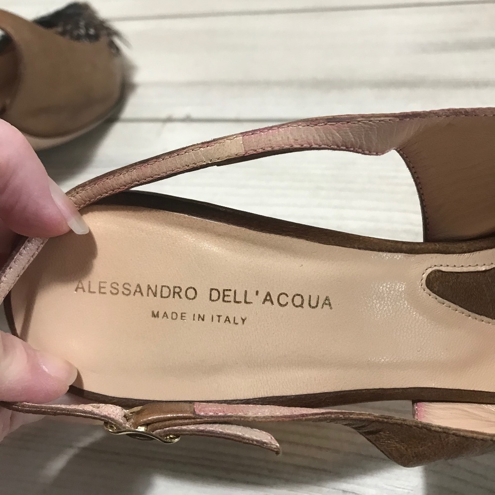 Alessandro Dell'Acqua Feather and Leather Pumps - Picture 10 of 16